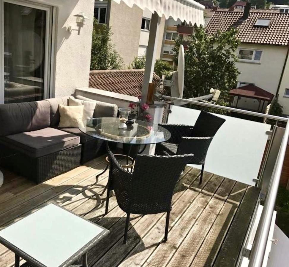 Ferienwohnung Luxuriöses Studio im Zentrum, Balkon, Kamin, Klima Ravensburg Exterior foto